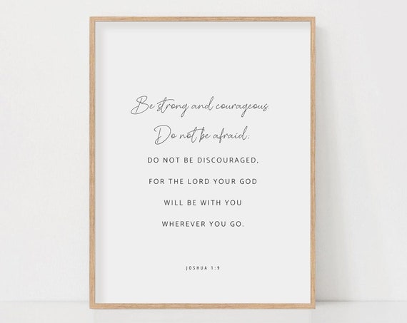 Joshua 1:9 Minimal Christian Scripture Wall Art Print