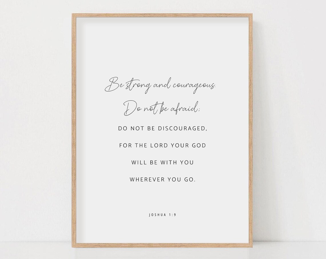Joshua 1:9 Minimal Christian Scripture Wall Art Print