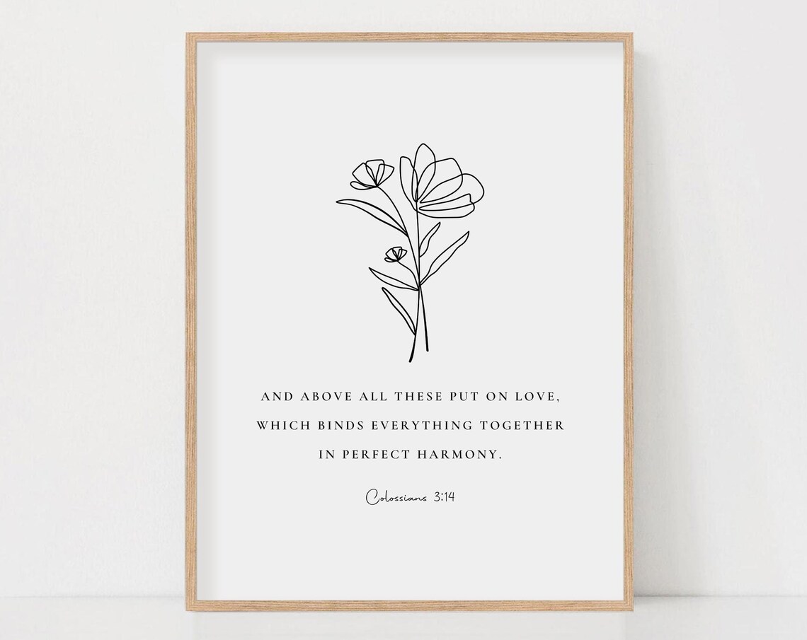 Colossians 3:14 Bible Verse Wedding Art Print