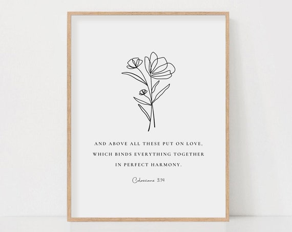 Colossians 3:14 Bible Verse Wedding Art Print