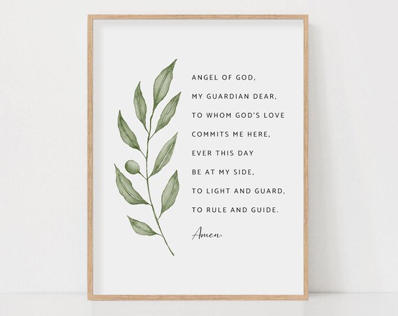 Angel Of God My Guardian Dear Prayer, Art Print