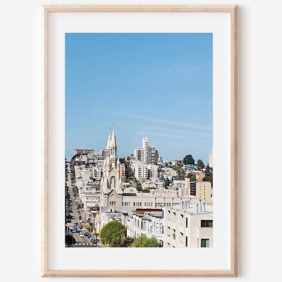 San Francisco Downtown Cityscape Historic Church Photo Wall Poster