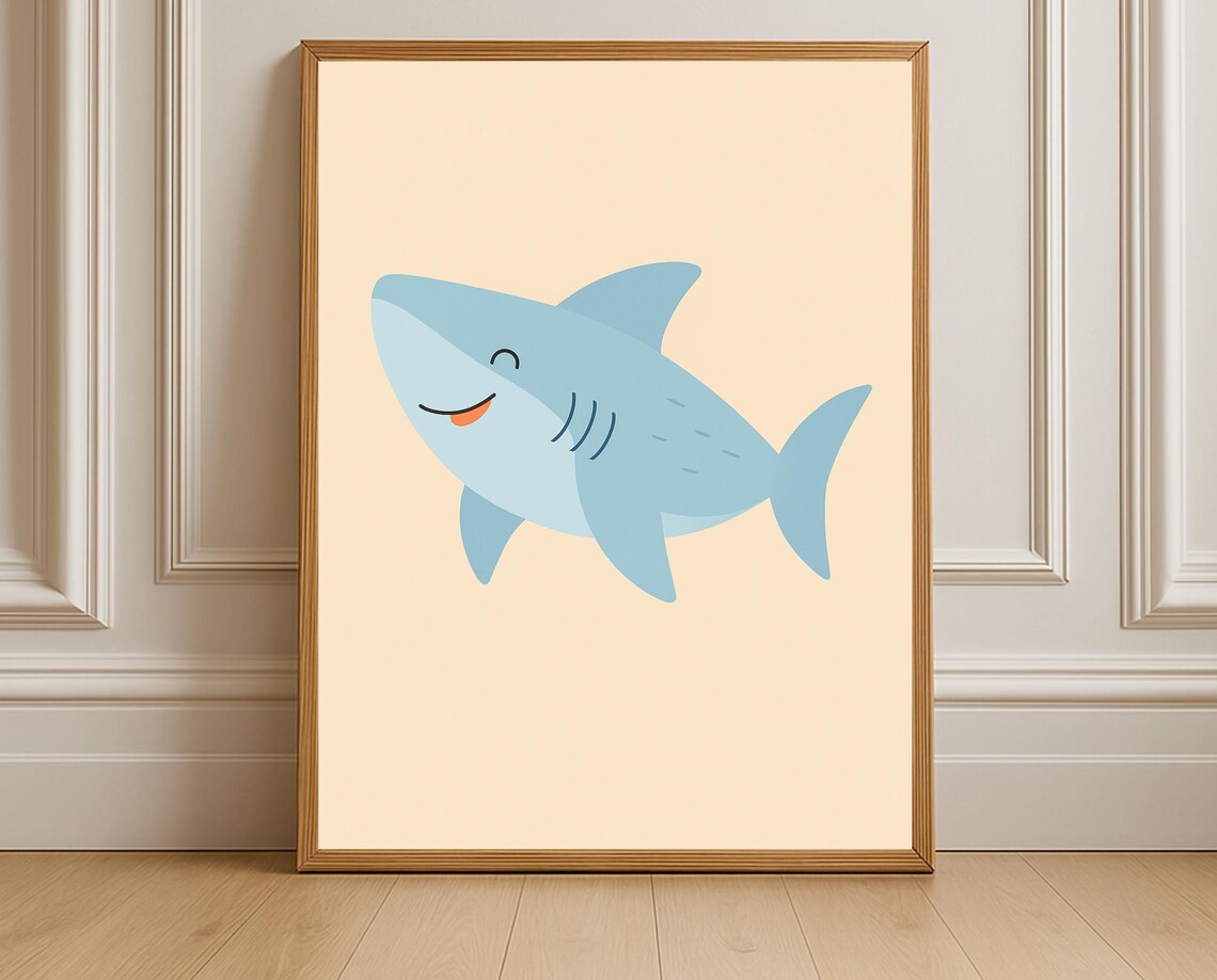 Smiling Ocean Nursery Art Print for Kids Room