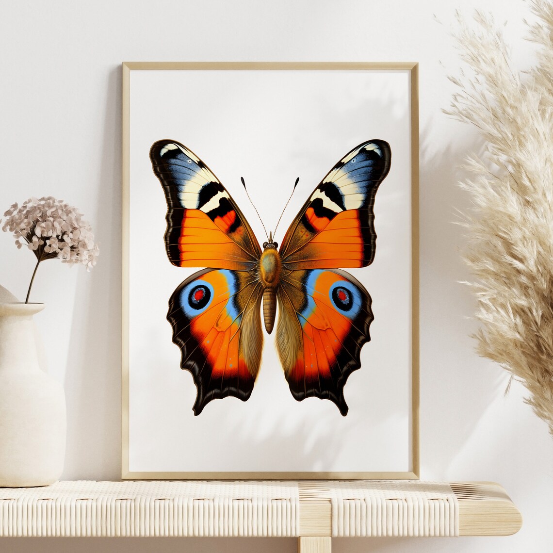 Peacock Butterfly Botanical Guide Art Print - Image 2