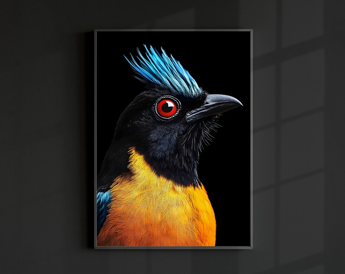 Paradise Bird Wildlife Poster, Minimal Modern Portrait