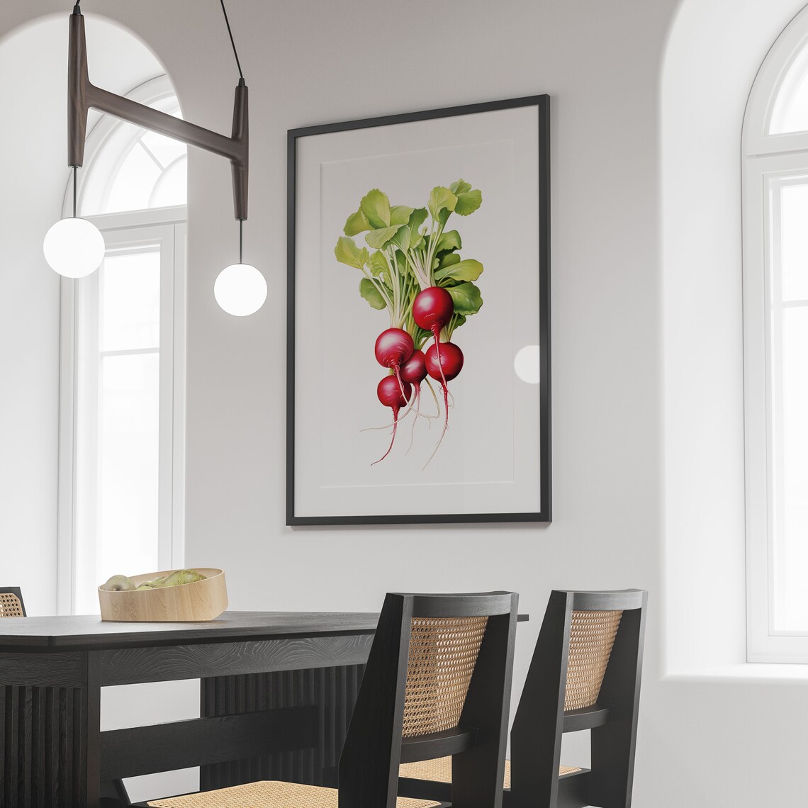 Radish Vintage Minimal Poster, Kitchen Art Print - Image 2