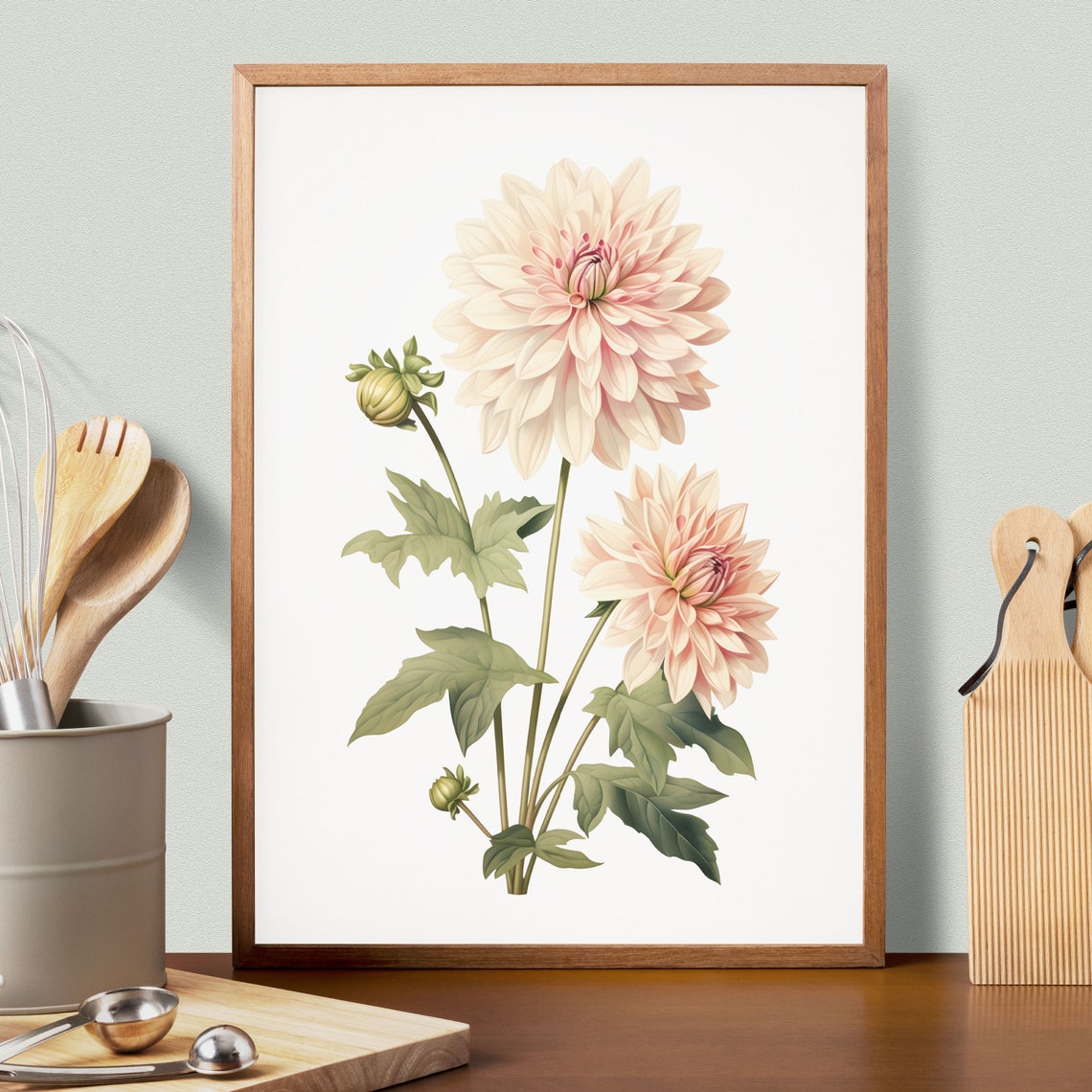 Dahlia Vintage Botanical Art Print - Image 2