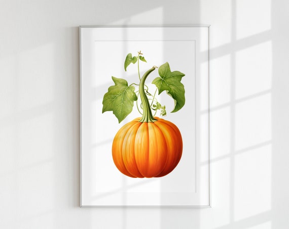 Pumpkin Vintage Minimal Poster, Kitchen Wall Art