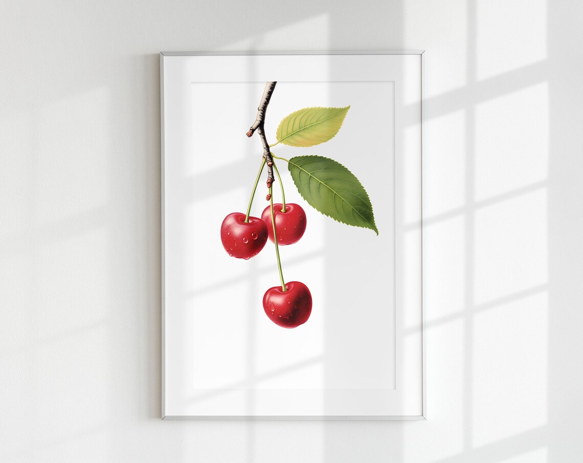 Cherry Branch Vintage Botanical Art Print