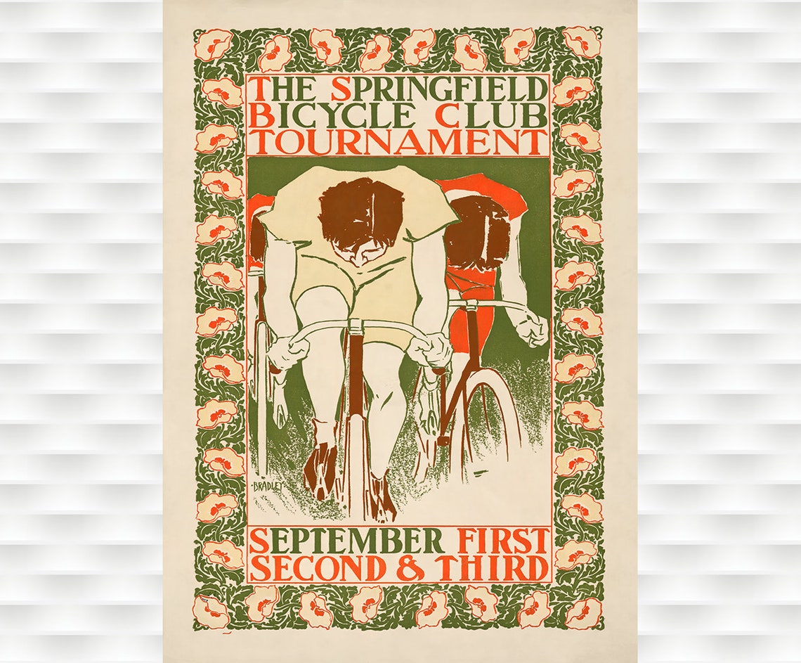 The Springfield Bicycle Club Tournament September Will Bradley Poster