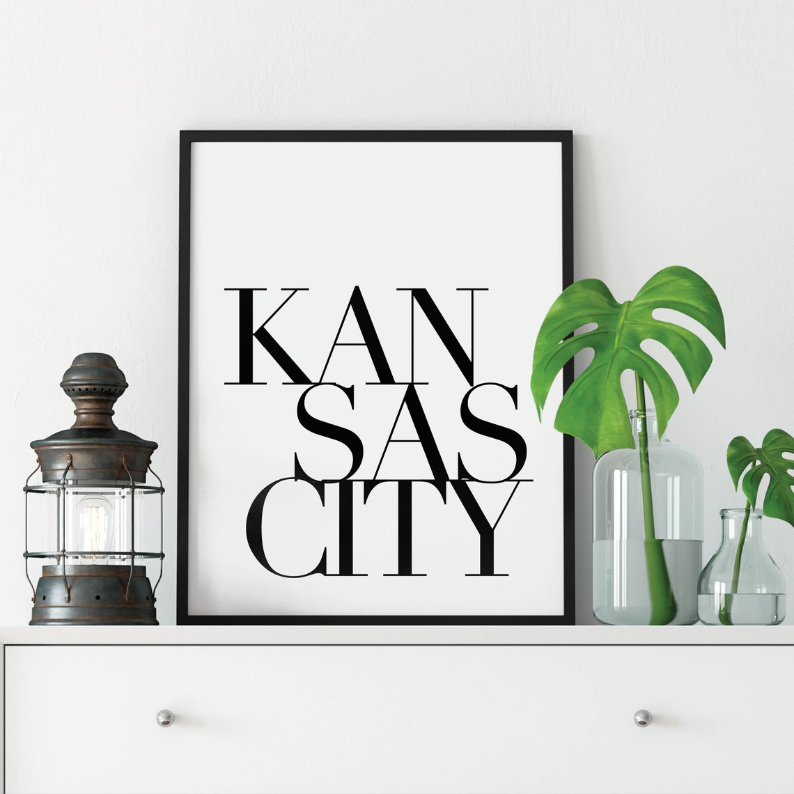 Kansas City Print Kansas City Poster Modern City Wall Art Travel Art Scandi Decor Home Town Black And White Missouri Gifts