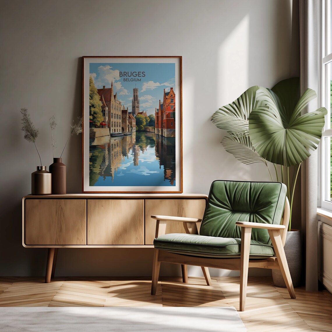 Bruges Travel Poster, Custom Personalised Gift - Image 2