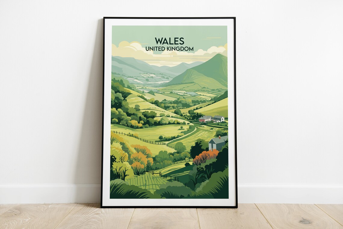 Wales Travel Poster, United Kingdom Custom Personalised