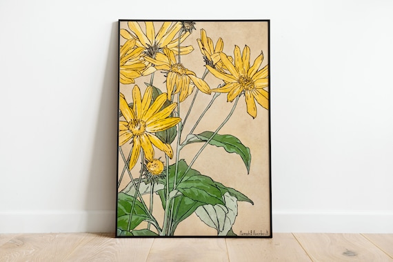 Vintage Sunflowers Wall Art Print Poster A3 A4 A5 High Quality Classic Home Decor Tropical Print Art Deco Painting Illustration Gift