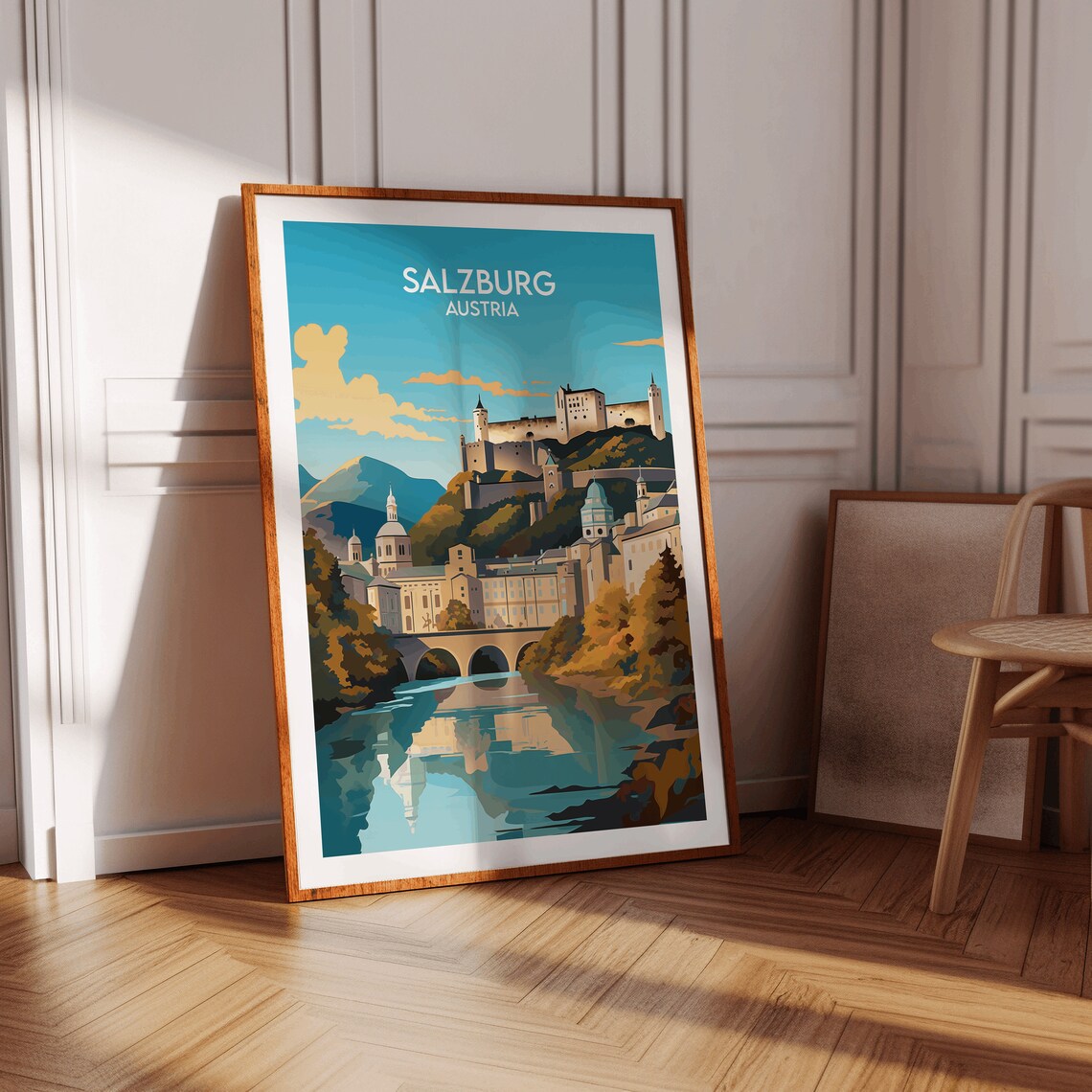 Salzburg Travel Poster, Custom Personalised Gift - Image 3