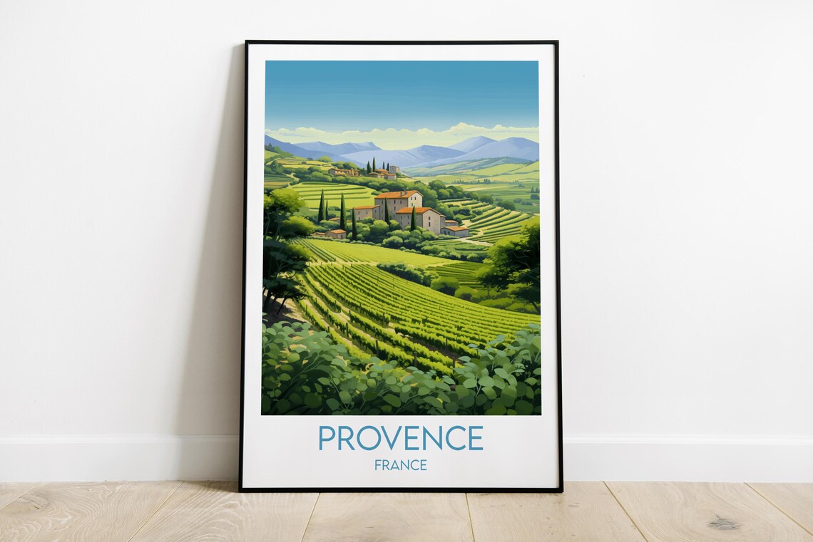 Provence France Vineyard Villa Hills Farmhouse Scenic Travel Wall Art