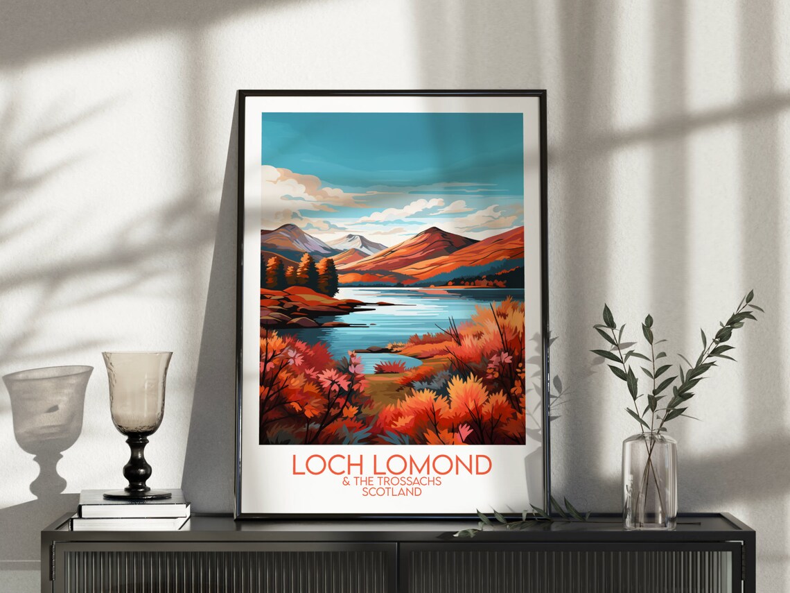 Loch Lomond Trossachs Scotland Autumn Foliage Lake Travel Poster - Image 3