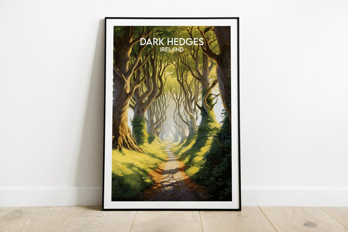 Dark Hedges Ireland Avenue of Ancient Beech Trees Travel Poster
