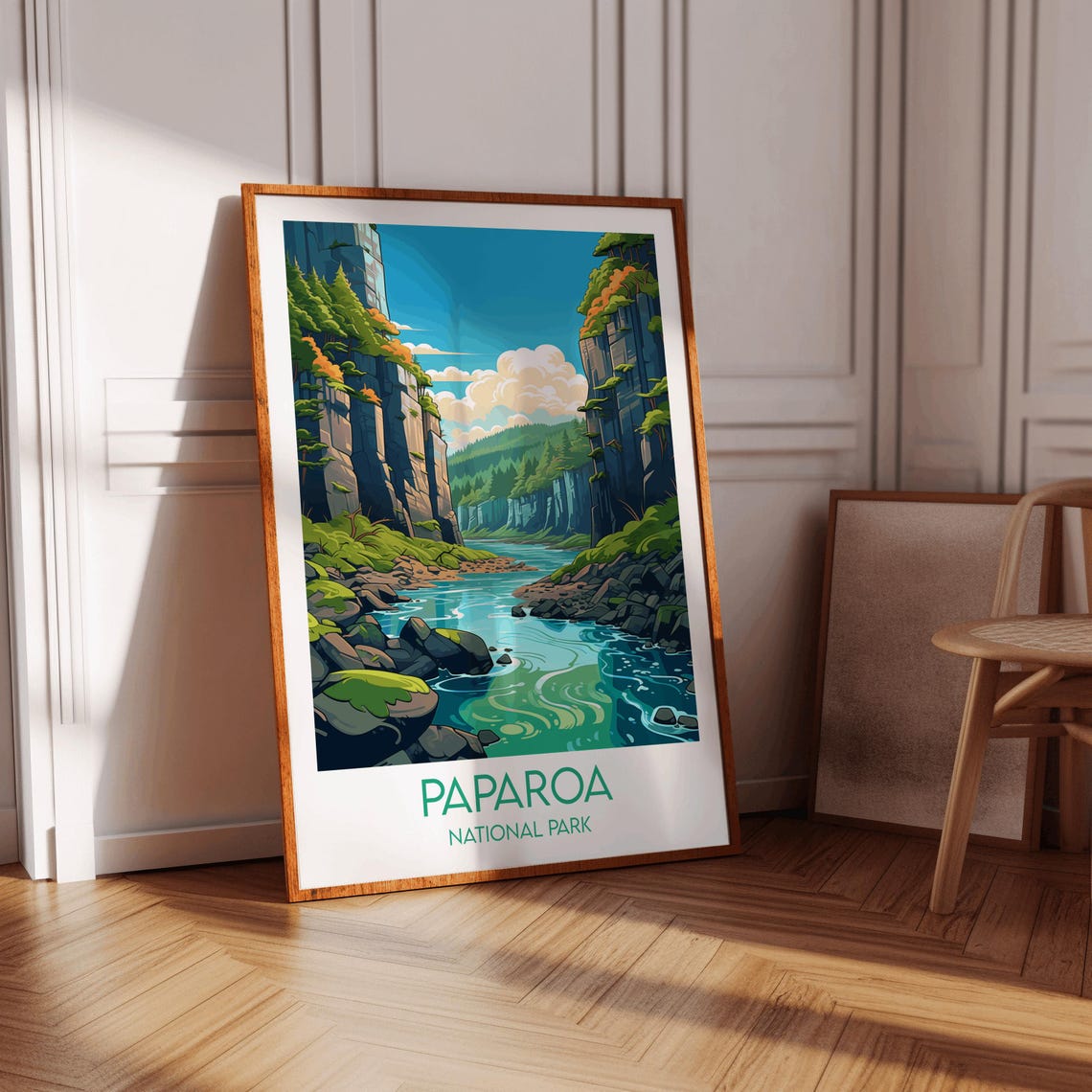 Paparoa National Park River Gorge Canyon Vintage Travel Wall Art - Image 3