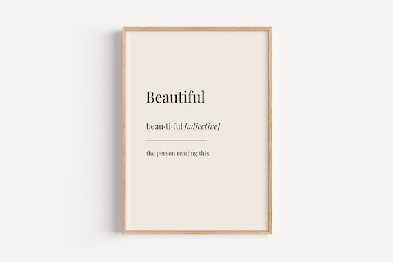 Beautiful Definition Poster Dictionary Word Art Sweet Gift for Her
