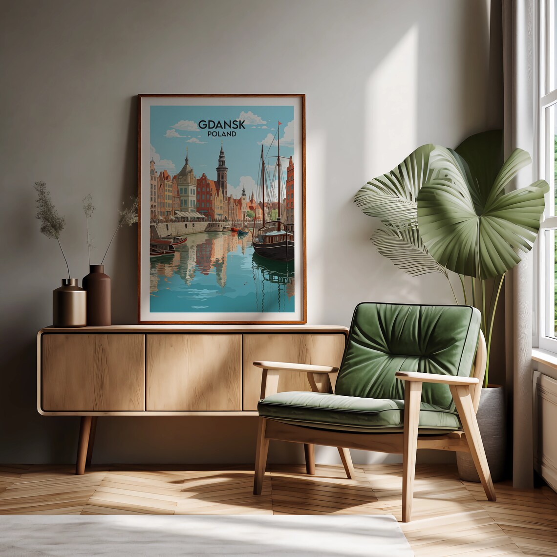 Gdansk Travel Poster, Poland Custom Personalised Gift - Image 3