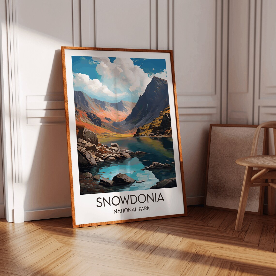 Snowdonia National Park Mountain Lake Vintage Welsh Travel Poster - Image 4