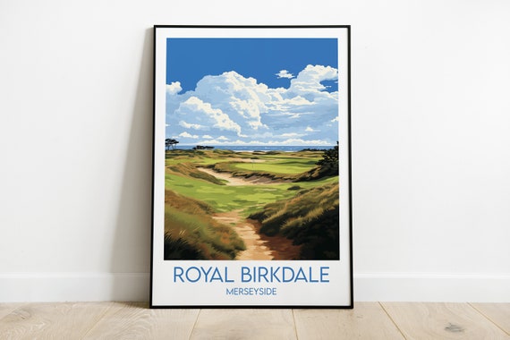 Royal Birkdale Golf Travel Print Merseyside Poster Custom Personalised Wedding Birthday Gift