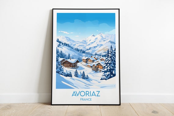 Avoriaz Ski Travel Print France Poster Custom Personalised Wedding Birthday Gift