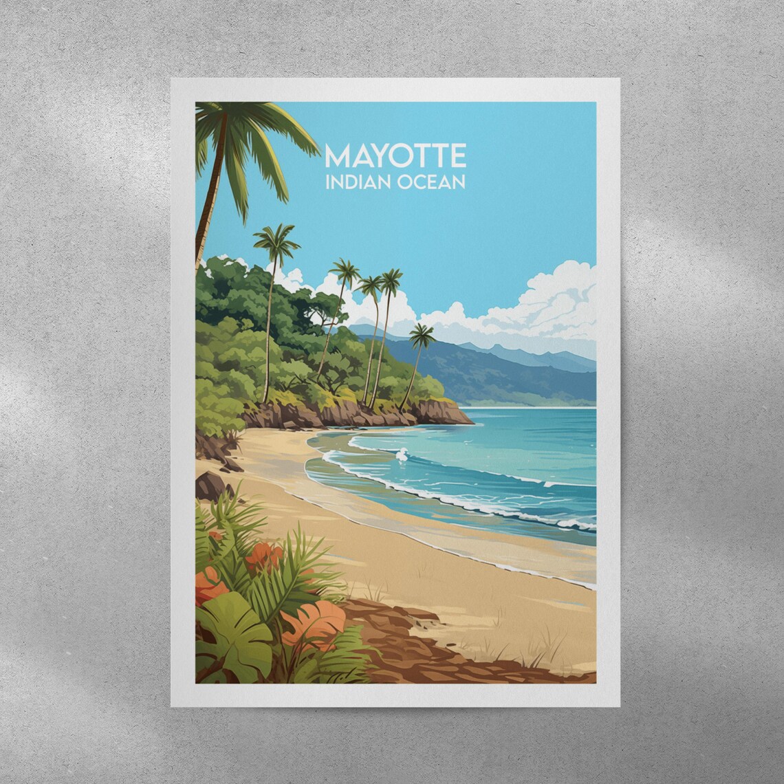 Mayotte Travel Poster, Indian Ocean Custom Personalised - Image 4