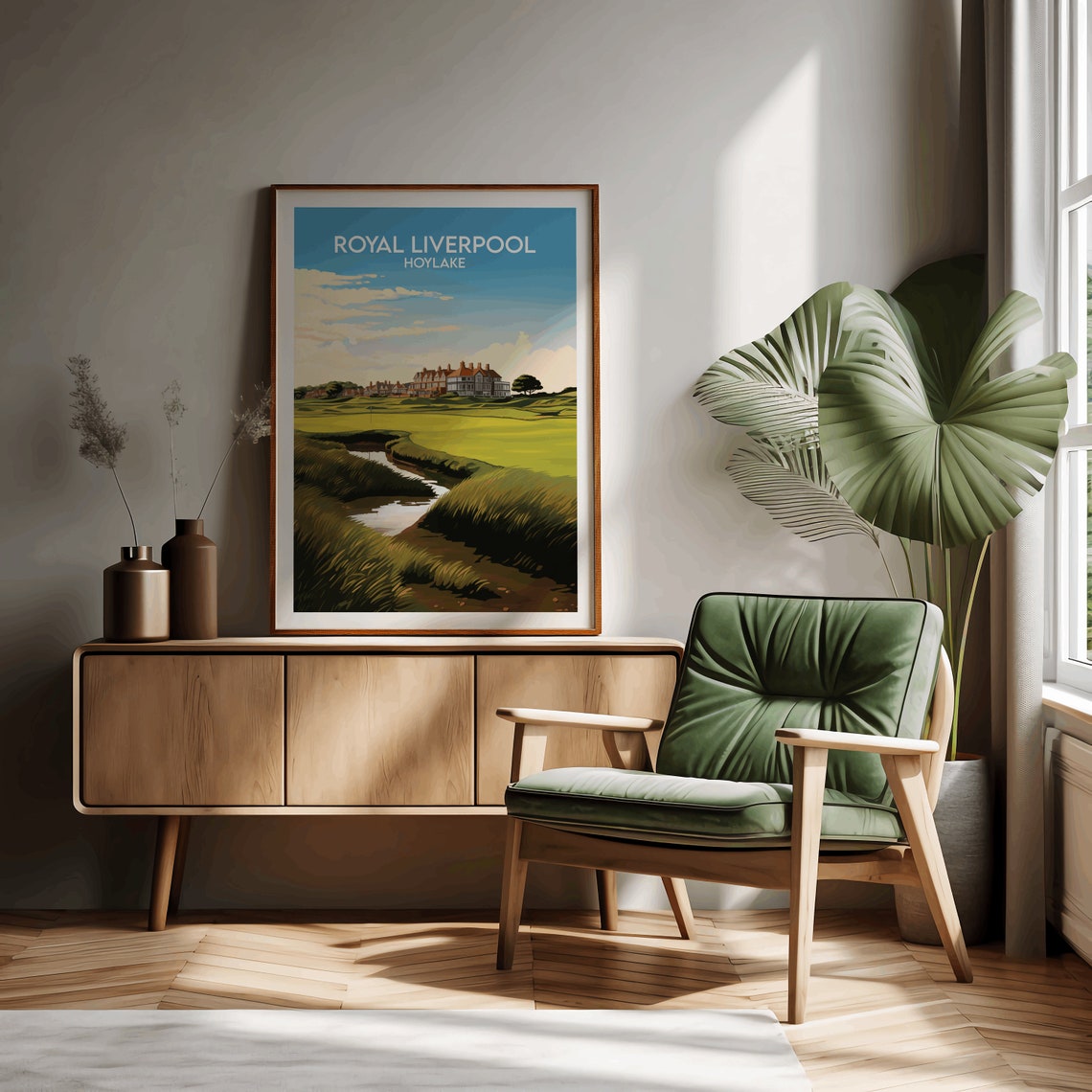 Royal Liverpool Hoylake England Vintage Links Golf Travel Poster - Image 2