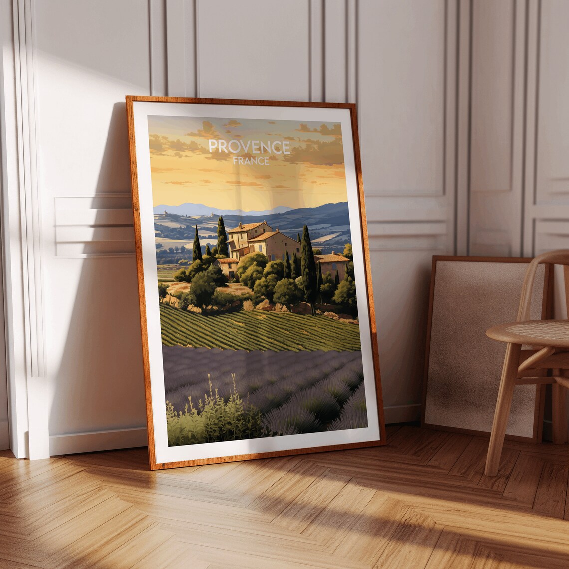 Provence France Lavender Fields Farmhouse Retro Travel Poster - Image 2