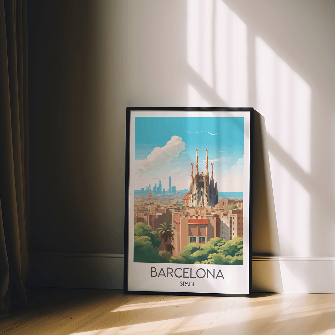 Barcelona Travel Poster, Spain Custom Personalised - Image 2