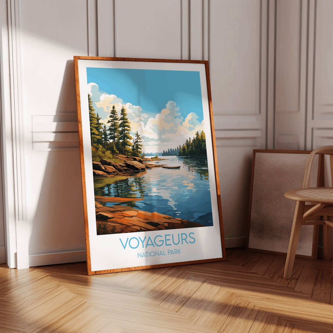 Voyageurs National Park Blue Lake Rocky Shore Pine Forest Poster - Image 3