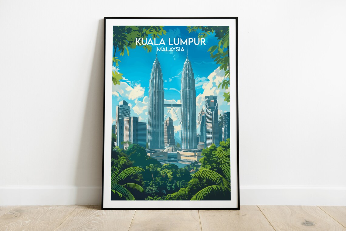 Kuala Lumpur Travel Poster, Malaysia Personalised