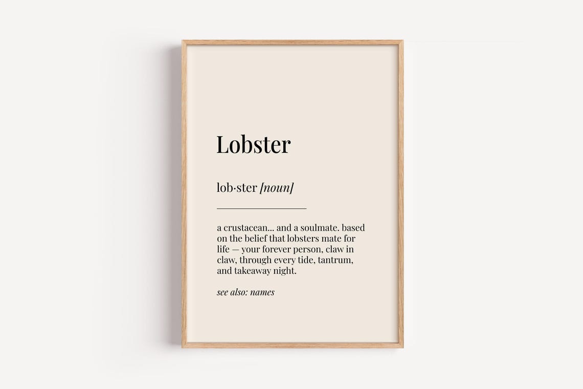Lobster Soulmate Definition Poster Funny Anniversary Gift For Couples