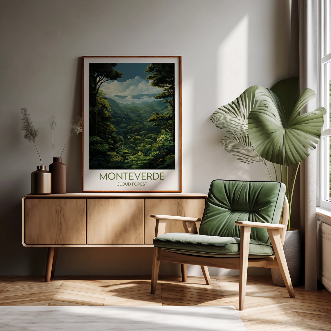 Monteverde Cloud Forest Vintage Travel Poster - Image 2