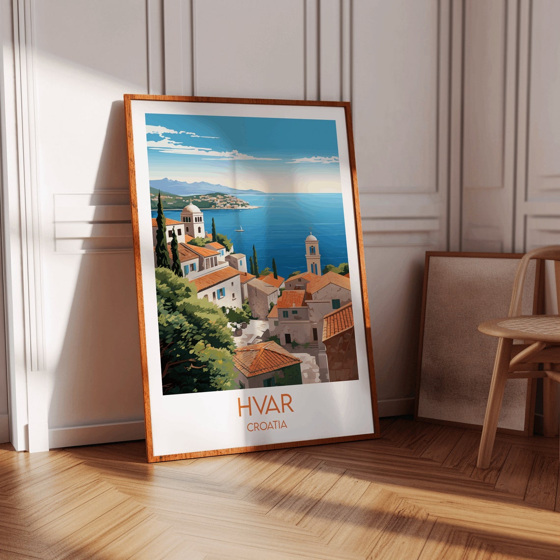 Hvar Croatia Adriatic Coast Old Town Island Harbor Travel Poster - Image 2
