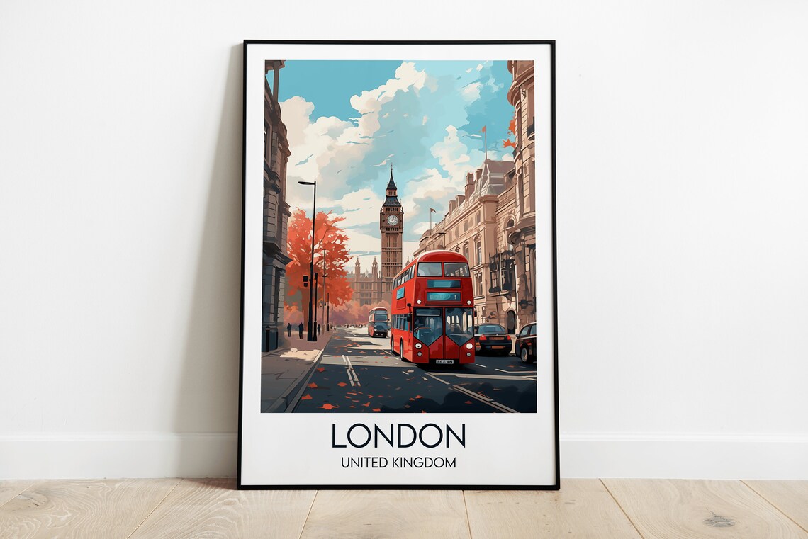 London Big Ben Print, England Travel Poster