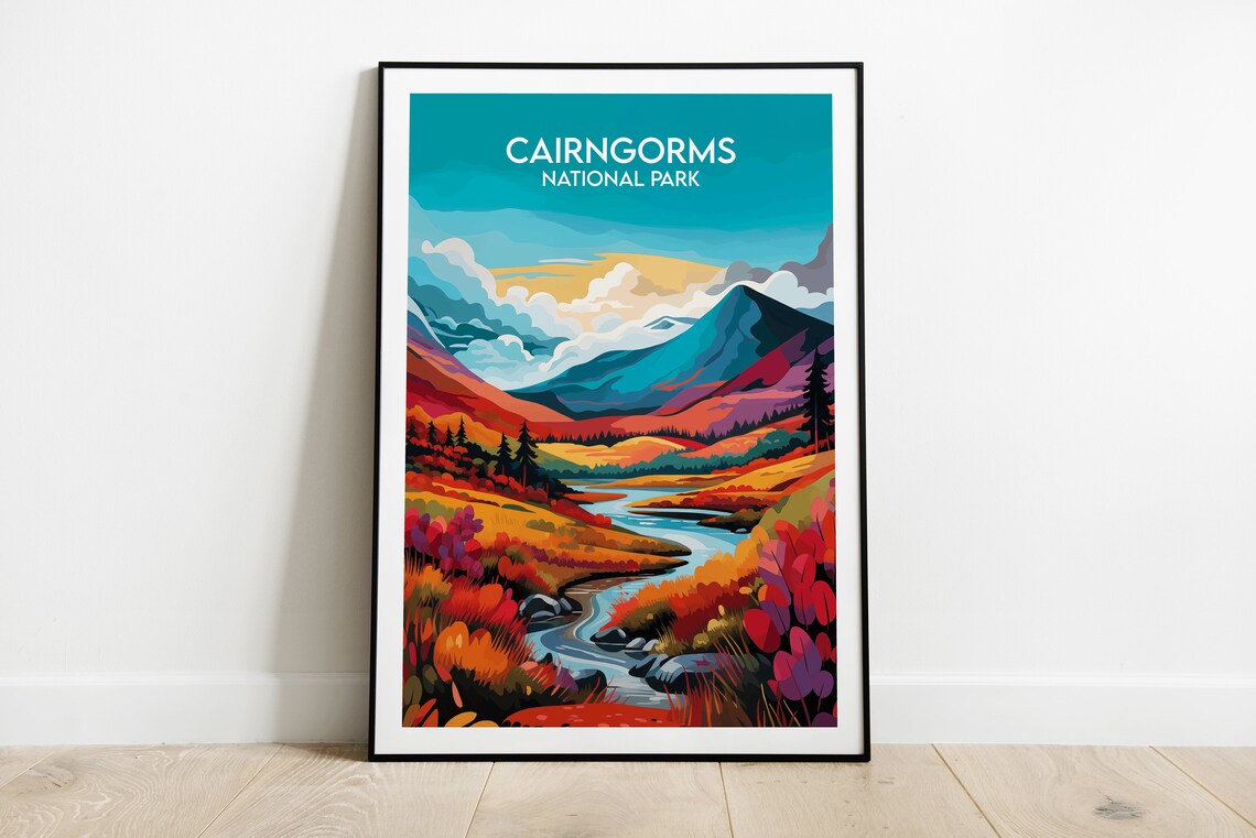 Cairngorms National Park Travel Poster, Custom Personalized