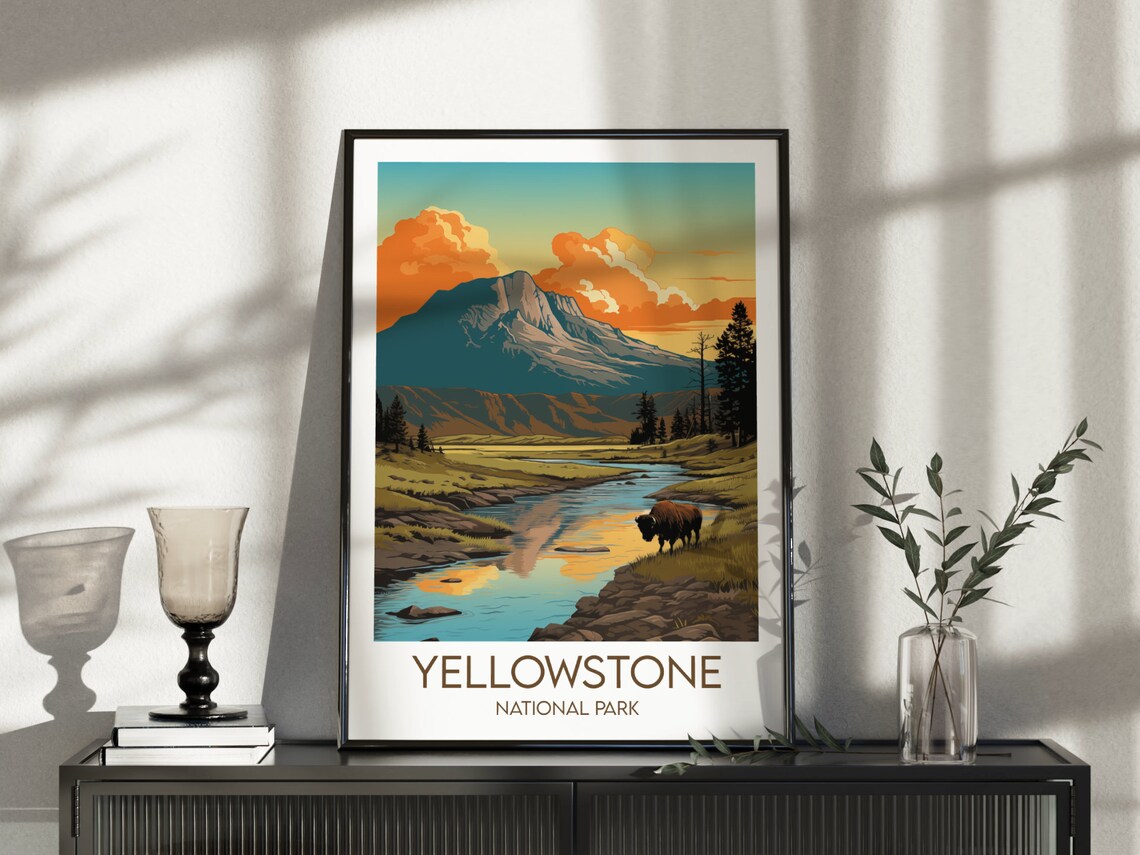 Yellowstone National Park Travel Poster, Custom Personalised - Image 5