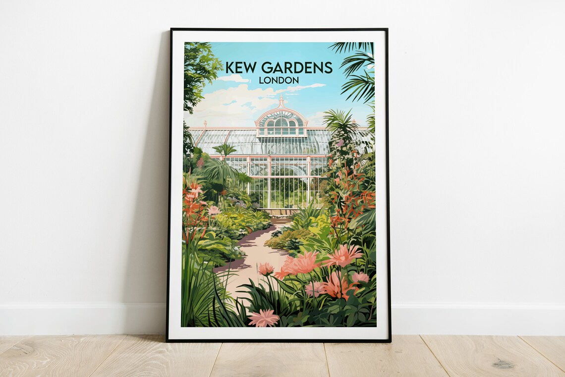 Kew Gardens London Temperate House Flower Garden Path Travel Poster