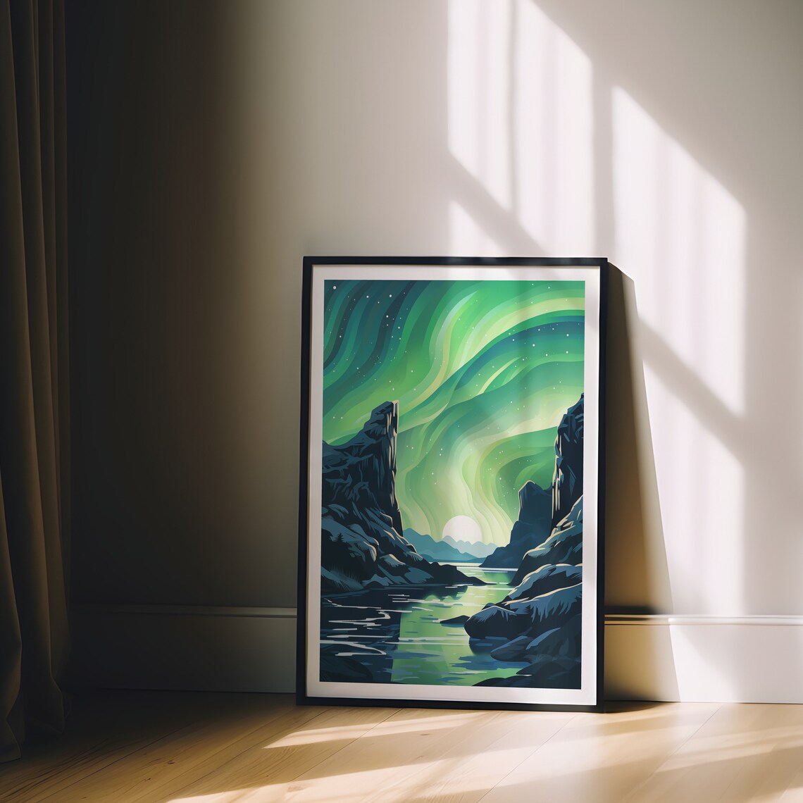 Northern Lights Poster, Scandinavia Travel Poster - Image 2