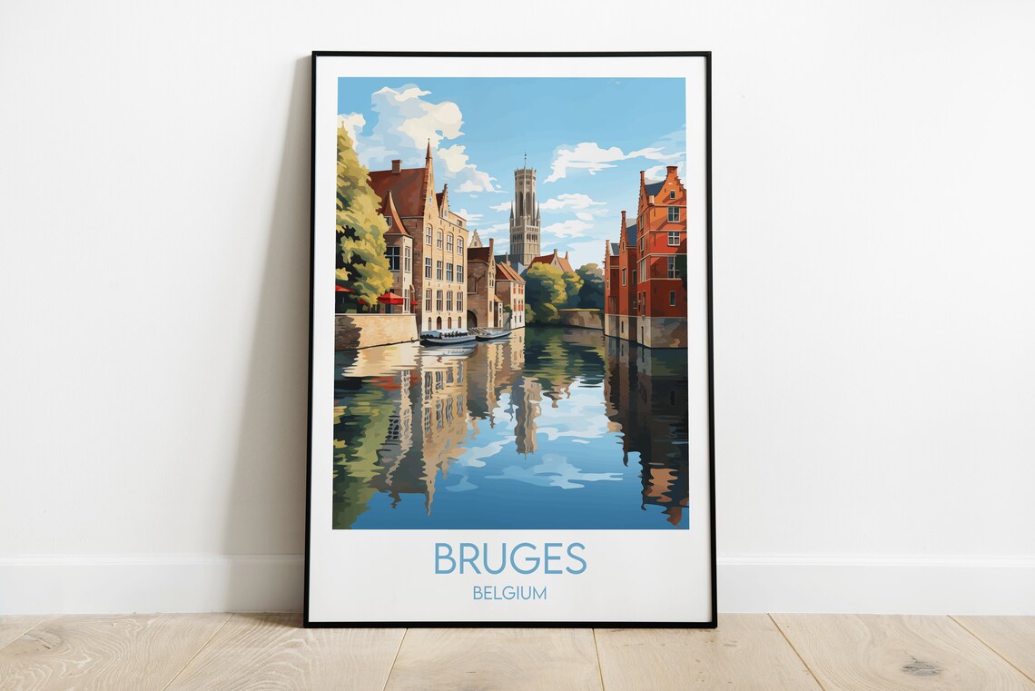 Bruges Travel Poster, Belgium Custom Personalized