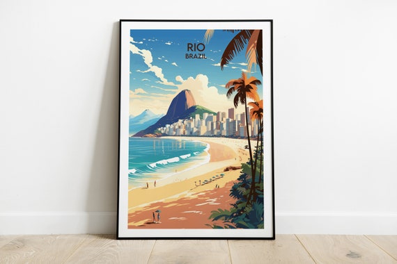 Rio De Janeiro Travel Print Brazil Poster Custom Personalised Wedding Birthday Gift