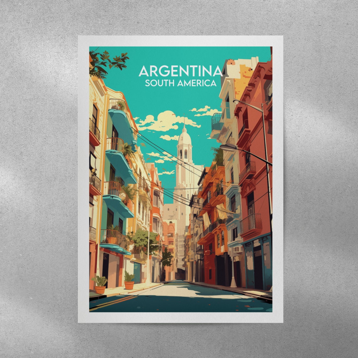 Argentina Travel Print South America Poster Custom Personalised Wedding Birthday Gift - Image 2