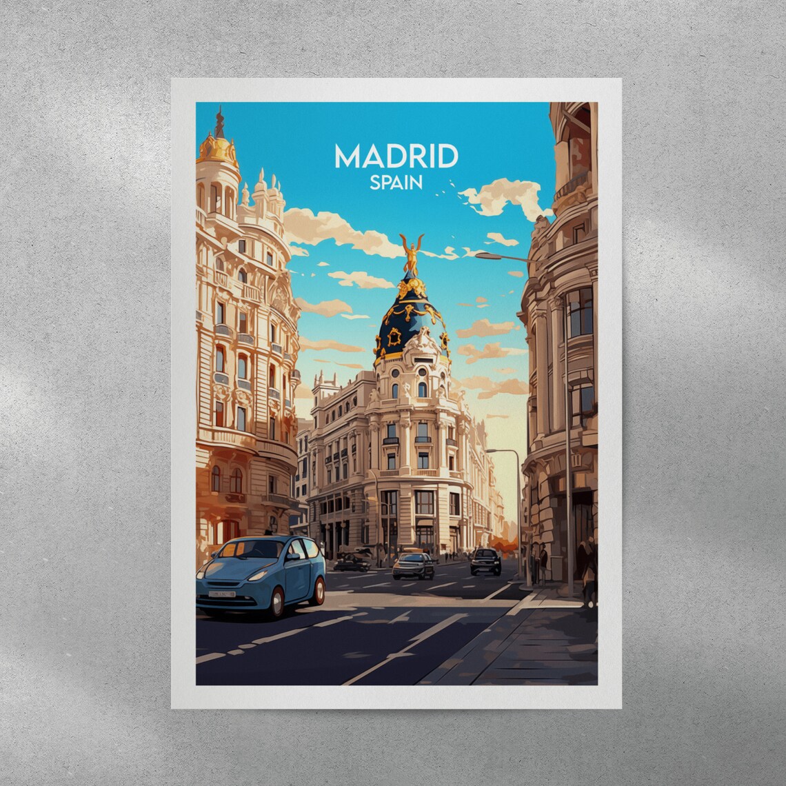 Madrid Travel Poster, Custom Personalised Gift - Image 5