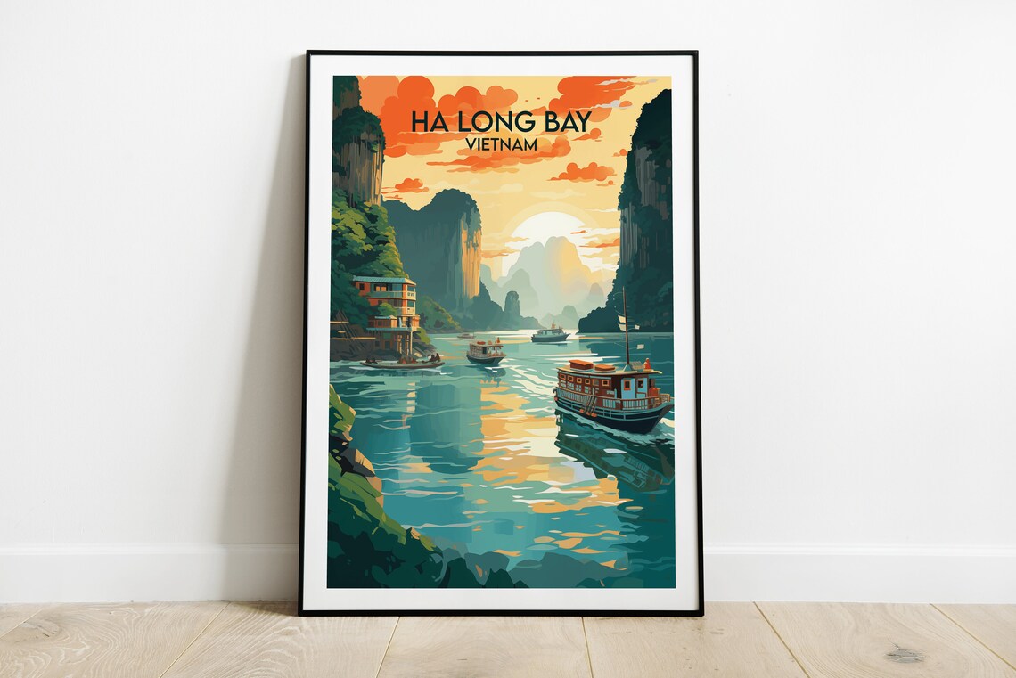 Ha Long Bay Travel Poster, Vietnam Custom Gift