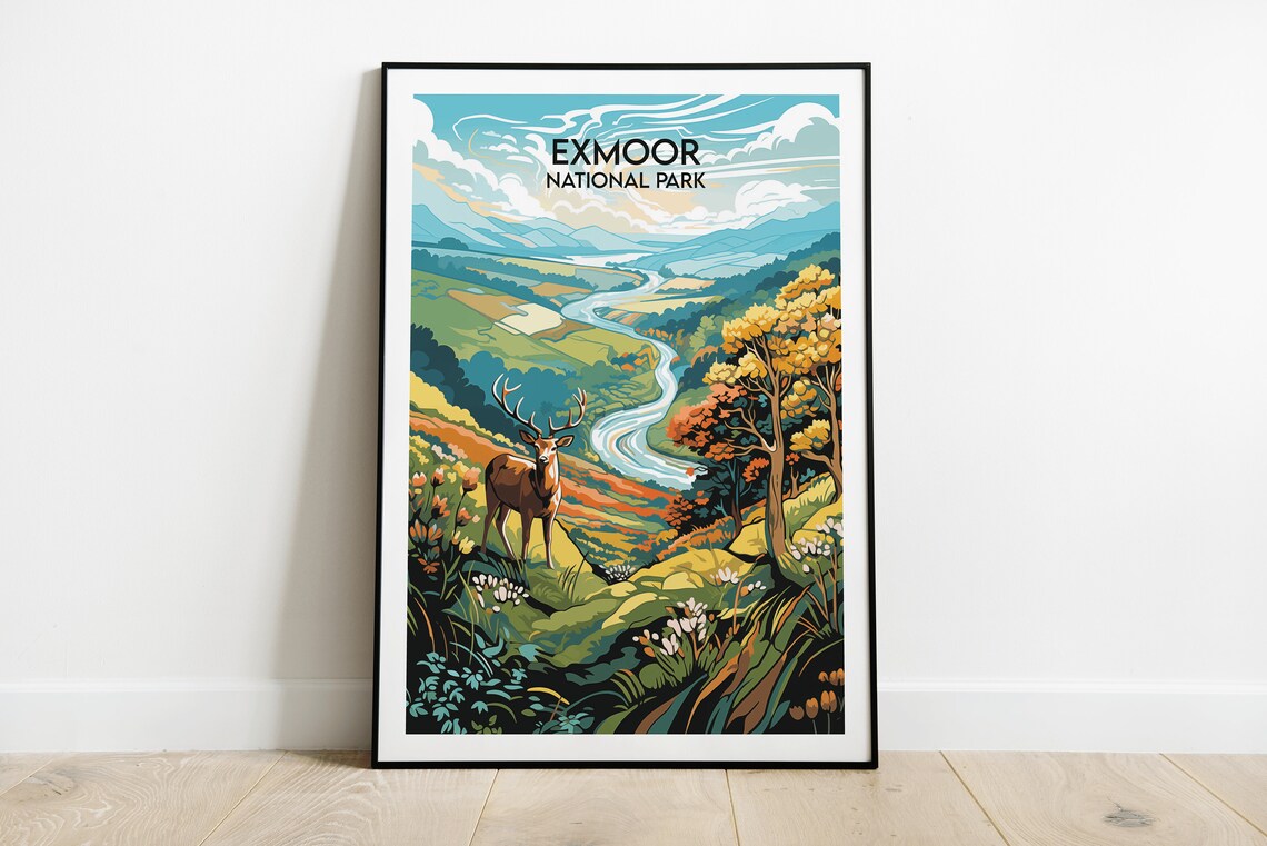 Exmoor National Park Travel Poster, Custom Personalised