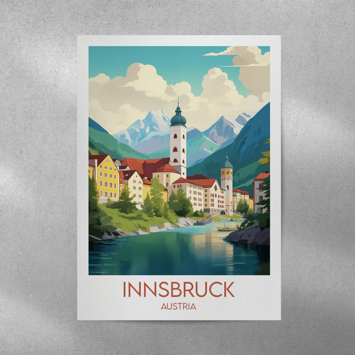 Innsbruck Travel Poster, Austria Custom Personalized - Image 3