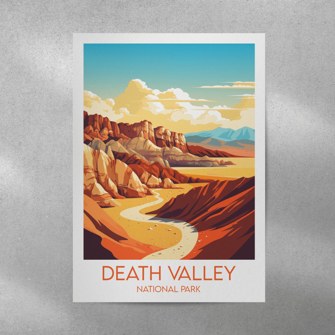Death Valley National Park Red Rock Canyon Road View Travel Poster - Image 2